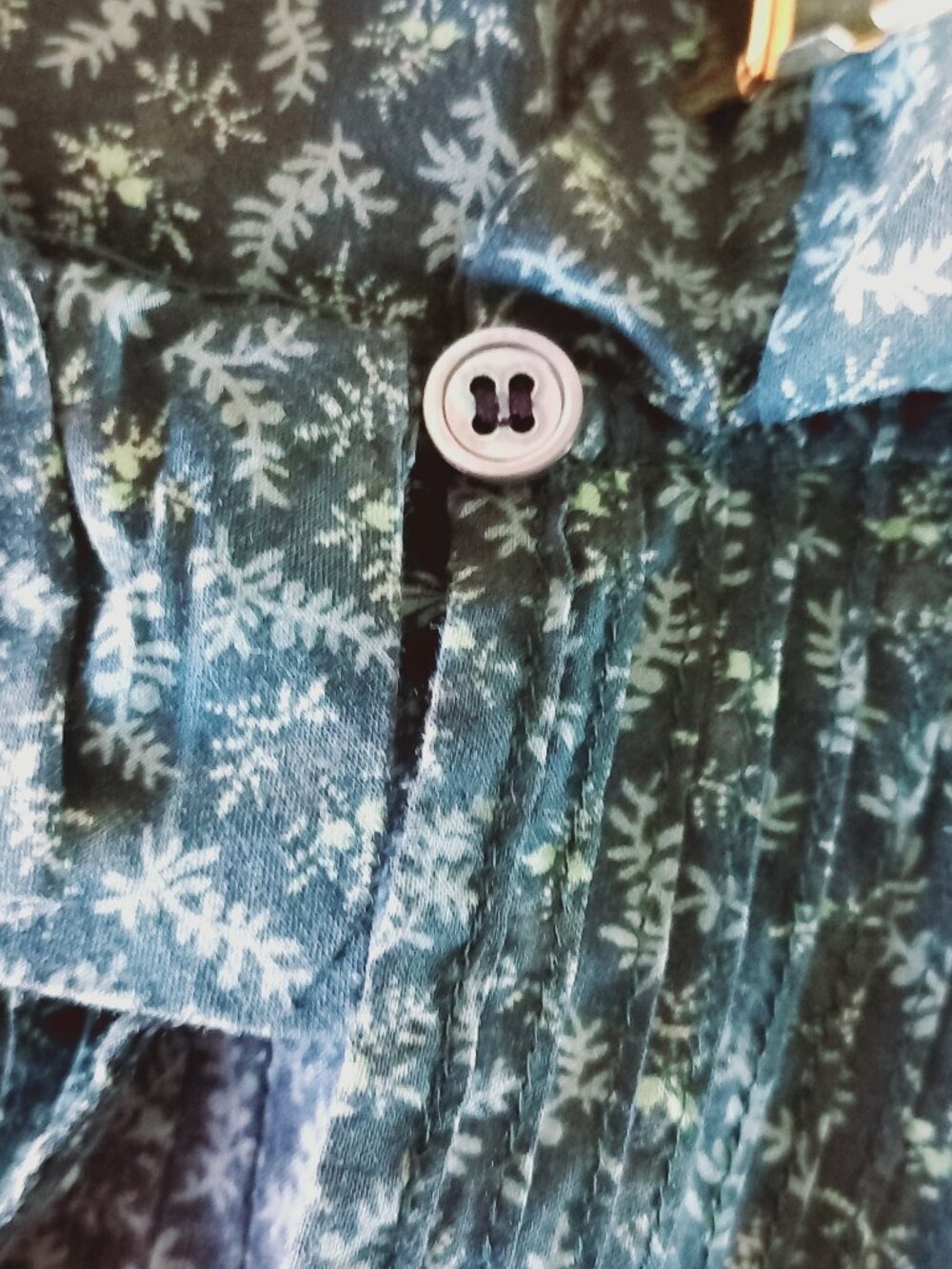 DOEN green floral cotton blouse - Picture 11 of 15